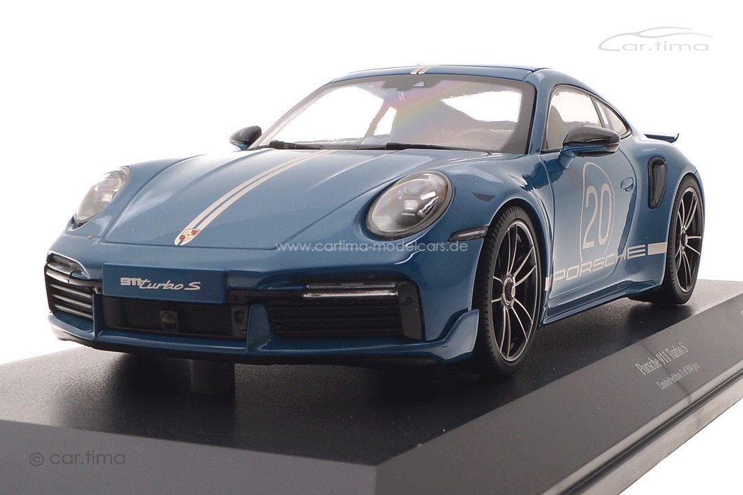 Porsche 911 (992) Turbo S Sport Design China Edition Oslo Blau Minichamps 1:18 155069170