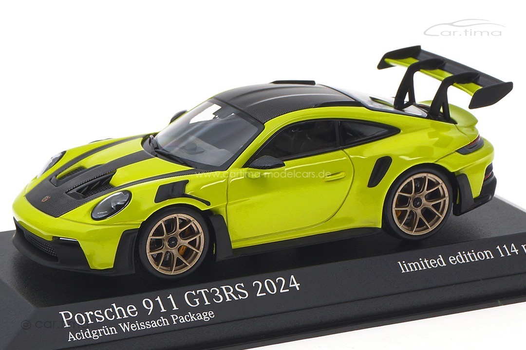 Porsche 911 (992) GT3 RS Weissach Paket Acidgrün/Rad Neodyme Minichamps 1:43 413062119