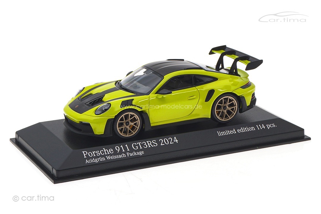 Porsche 911 (992) GT3 RS Weissach Paket Acidgrün/Rad Neodyme Minichamps 1:43 413062119