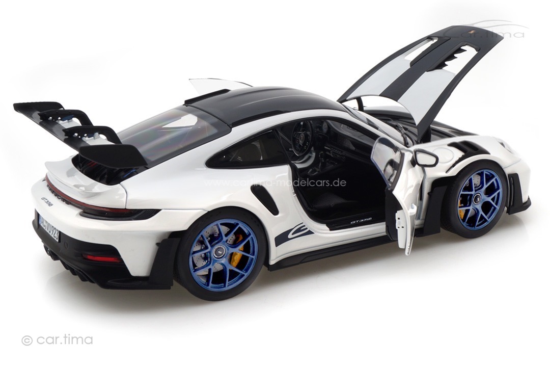 Porsche 911 (992) GT3 RS Weissach Package Weiß/Indigoblau Norev 1:18 187353