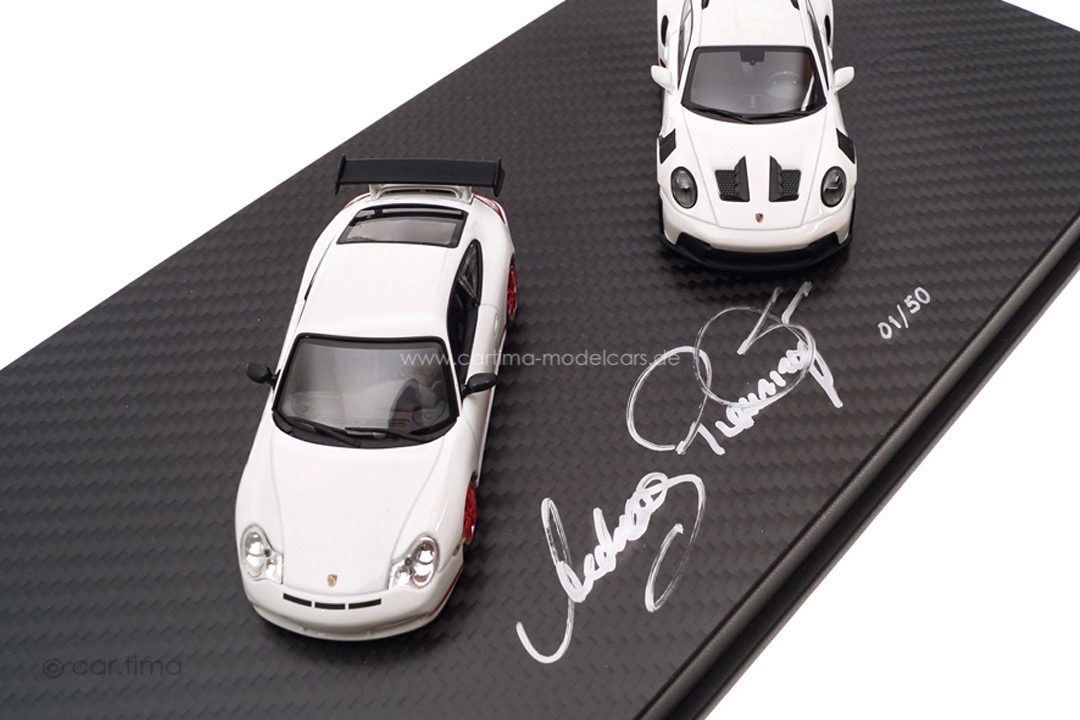 Set Porsche 911 GT3 RS (996/992) Originalsignatur Andreas Preuninger car.tima CUSTOMIZED 1:43