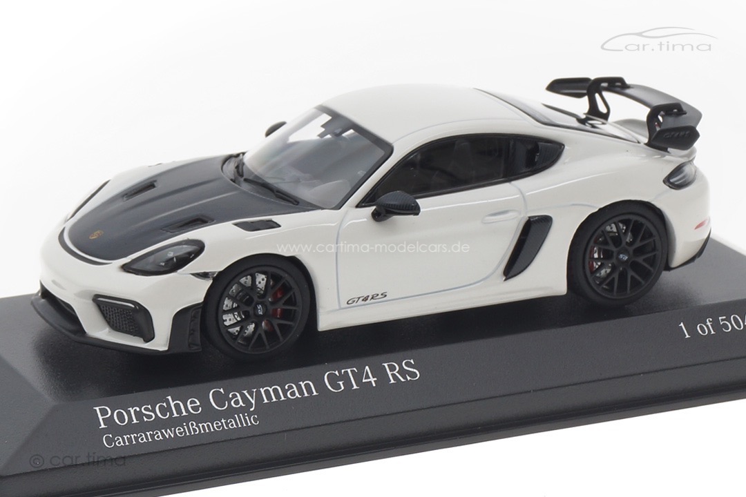 Porsche 718 Cayman GT4 RS Carraraweißmet./Rad schwarz Minichamps 1:43 410069702