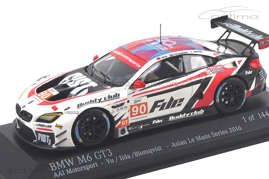 BMW M6 GT3 Asian Le Mans Series 2016 Blomqvist/Iida Minichamps 1:43 437162690