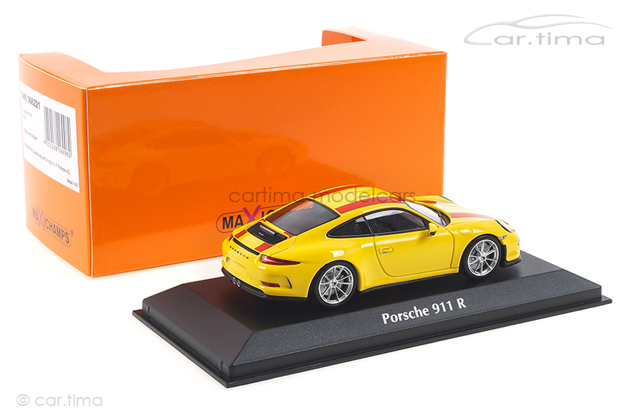 Porsche 911 (991) R Racinggelb/Dekorstreifen rot Minichamps 1:43 940066221