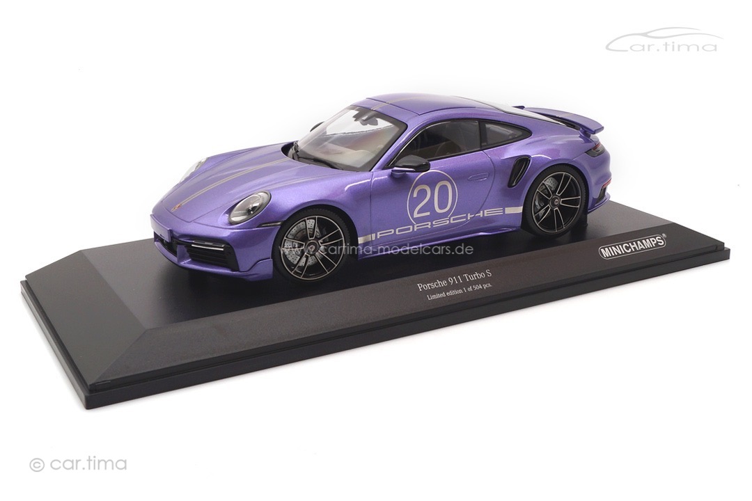 Porsche 911 (992) Turbo S Sport Design China Edition Veilchenblaumet. Minichamps 1:18 155069174