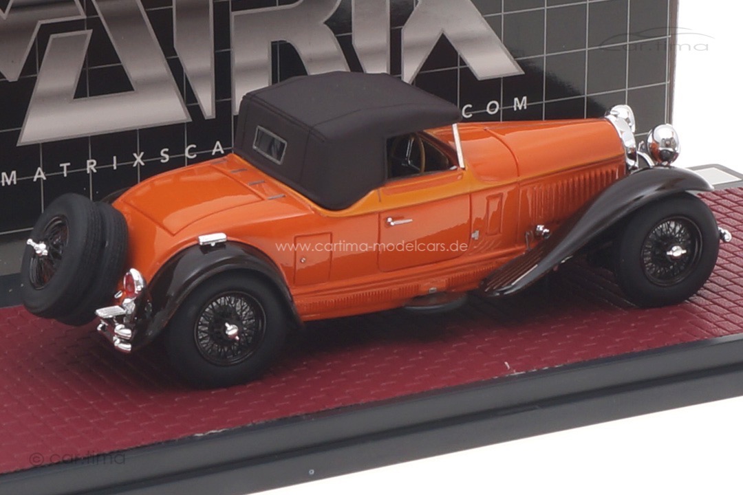 Bugatti Type 46 Cabriolet de Villars 1930 orange geschlossen Matrix 1:43 MX50205-062