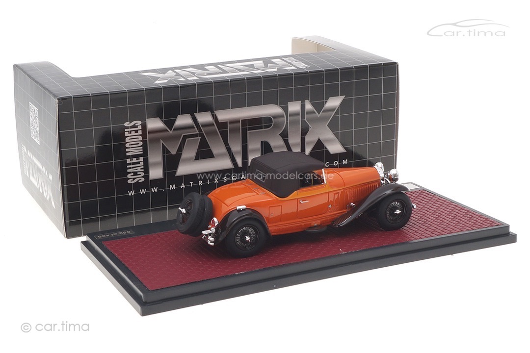 Bugatti Type 46 Cabriolet de Villars 1930 orange geschlossen Matrix 1:43 MX50205-062