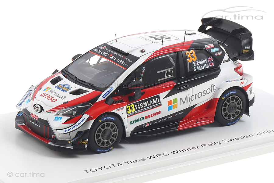 Toyota Yaris WRC Winner Rallye Sweden 2020 Evans/Martin Spark 1:43 S6568