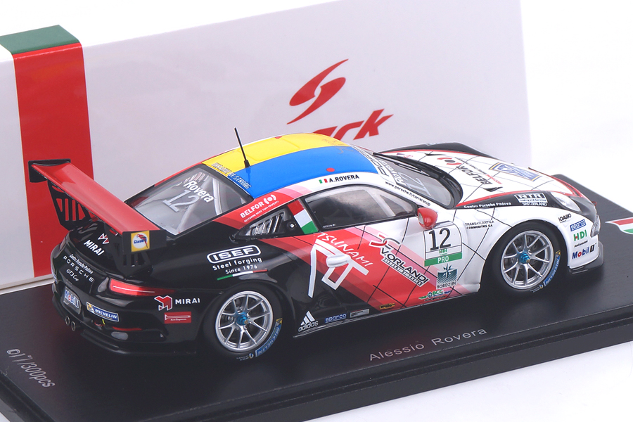 Porsche 911 GT3 Cup Champion Carrera Cup Italia 2017 Alessio Rovera Spark 1:43 SI006 