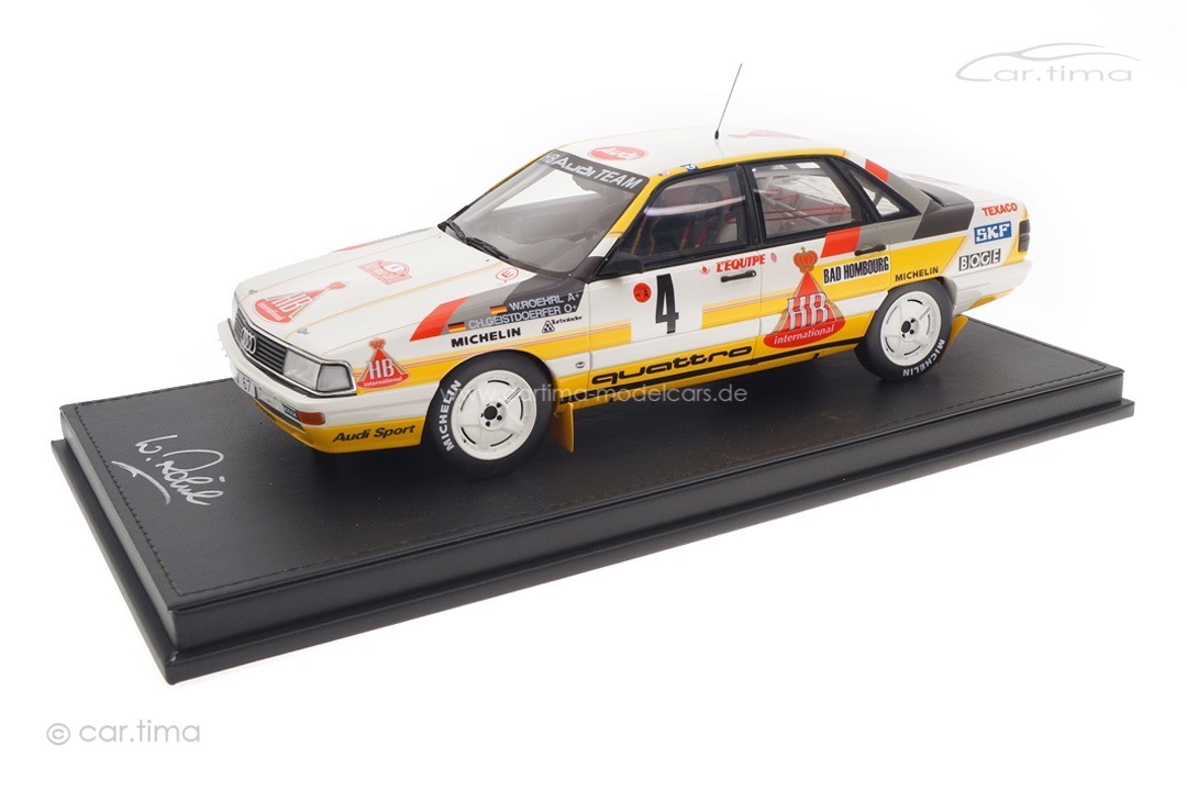 Audi 200 quattro Rallye Monte Carlo 1987 Originalsignatur Walter Röhrl 1:18 car.tima CUSTOMIZED