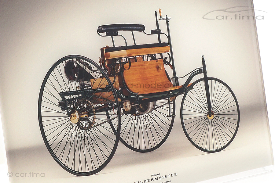 Bildermeister MINIpic Mercedes-Benz Patent-Motorwagen 1886 Acrylglas-Aufsteller 14 cm x 20 cm