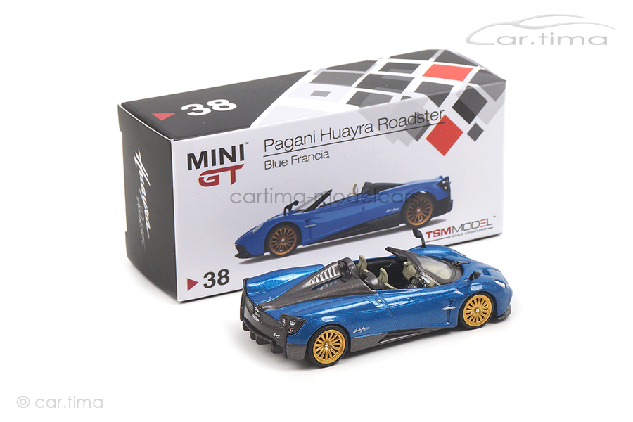 Pagani Huayra Roadster (RHD) Blue Francia MINI GT 1:64 MGT00038-R