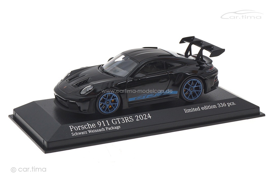 Porsche 911 (992) GT3 RS Weissach Package Schwarz/Rad Indigoblau Minichamps 1:43 413062122