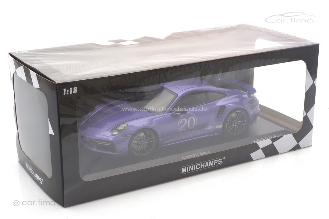 Porsche 911 (992) Turbo S Sport Design China Edition Veilchenblaumet. Minichamps 1:18 155069174