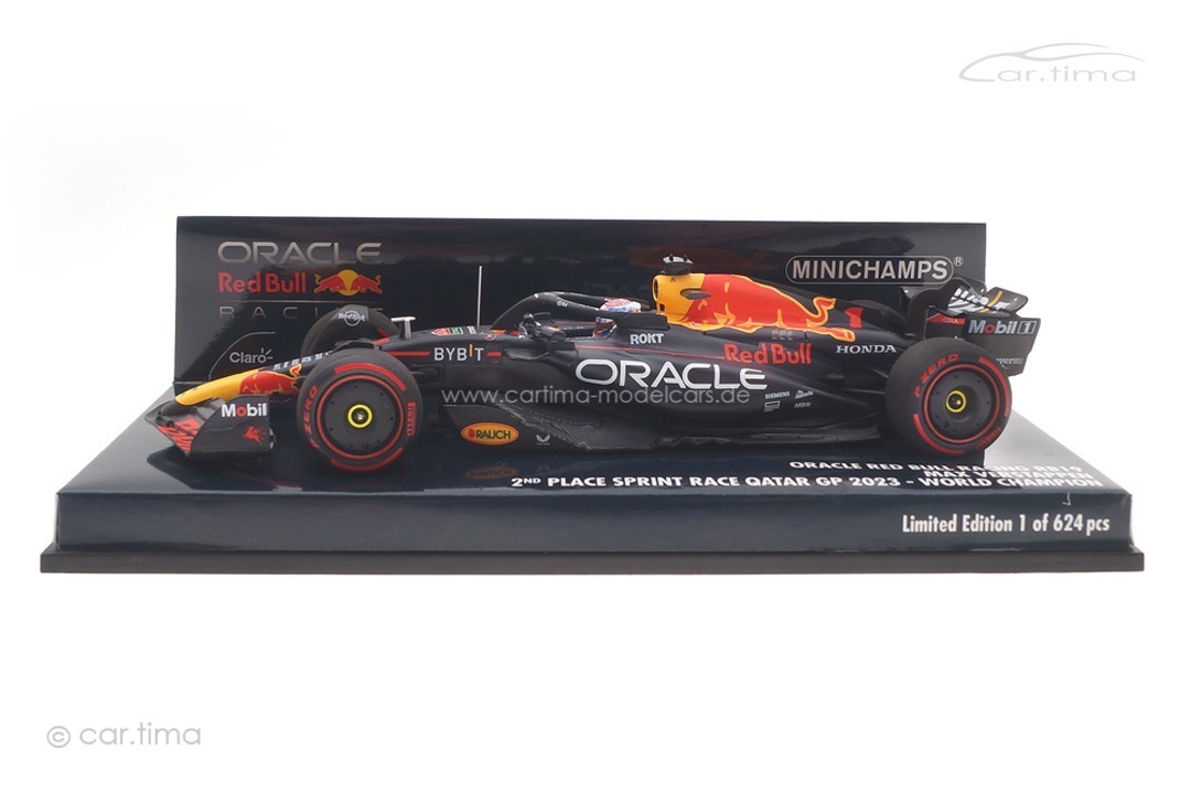 Oracle Red Bull Racing RB19 GP Qatar 2023 World Champion Max Verstappen Minichamps 1:43 410231801