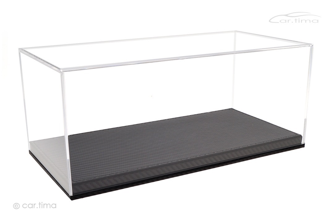 Vitrine/Showcase Kunstleder Carbon matt 32,2cm x 16,1cm x 13,6cm (L/B/H) car.tima 1:18