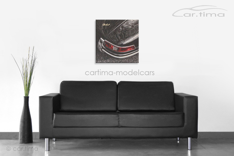 Kunstdruck auf Leinwand/Keilrahmen Porsche 911 Schiefergrau 45x45 cm