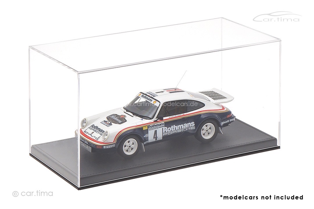 Vitrine/Showcase Leder Optik schwarz 32,2cm x 16,1cm x 15,9cm (L/B/H) car.tima EXCLUSIVE 1:18