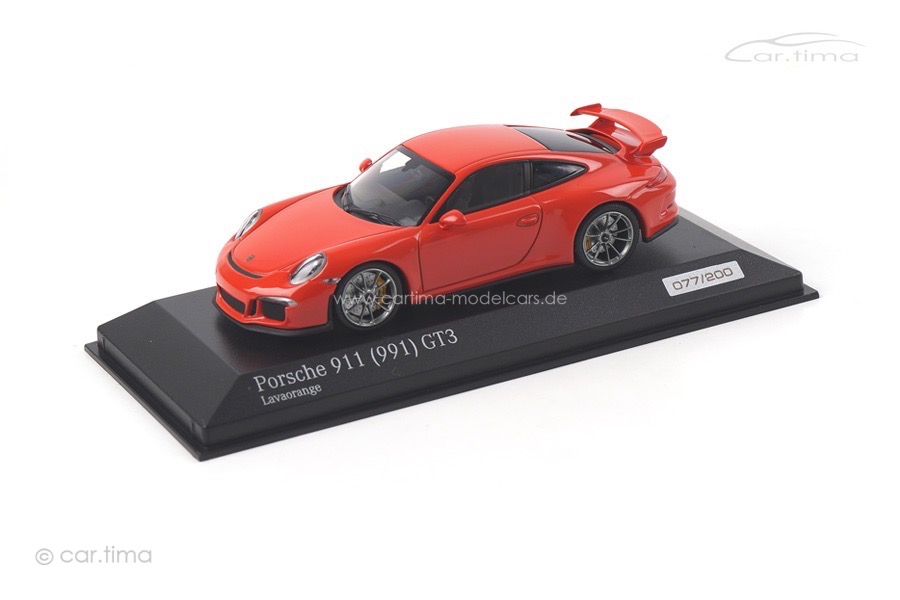 Porsche 911 (991) GT3 Lava orange Minichamps car.tima EXCLUSIVE 1:43 CA04316014