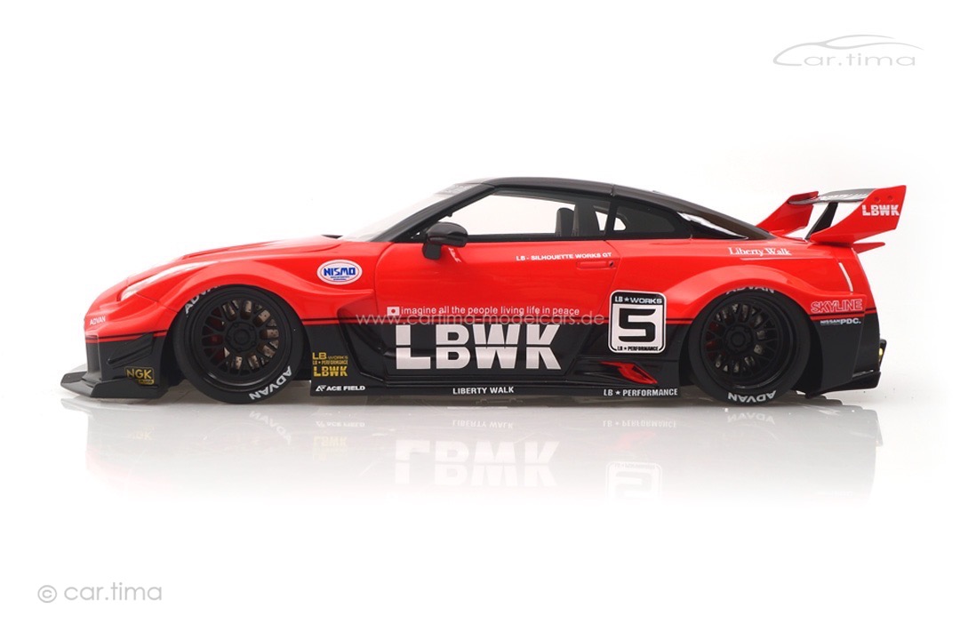 NISSAN 35GT-RR LB-Silhouette Works GT Ver.1 rot/schwarz TopSpeed 1:18 TS0354