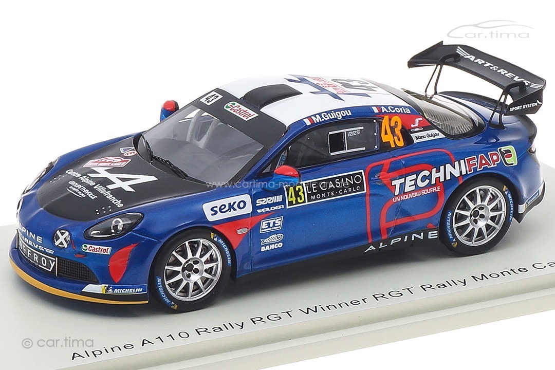 Alpine A110 Rally RGT Class Winner Rallye Monte Carlo 2021 Guigou/Coria Spark 1:43 S6578