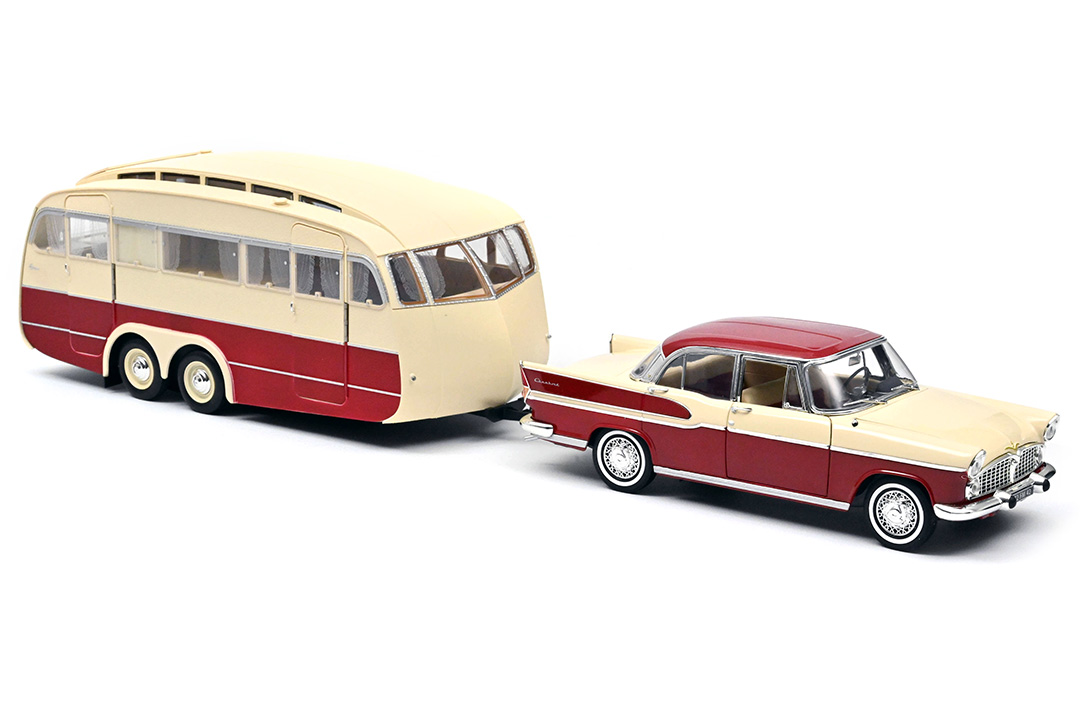 Simca Vedette Chambord 1958 mit Caravan Hénon Norev 1:18 185728