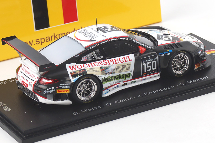 Porsche 911 (997 II) GT3 R 24h Spa 2014 Menzel/Krumbach/Kainz/Weiss Spark 1:43 SB101