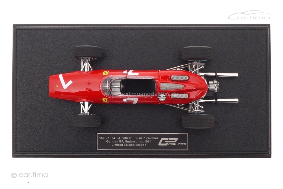 Ferrari 158 Winner GP Deutschland 1964 John Surtees inkl. Vitrine GP Replicas 1:18 GP114D