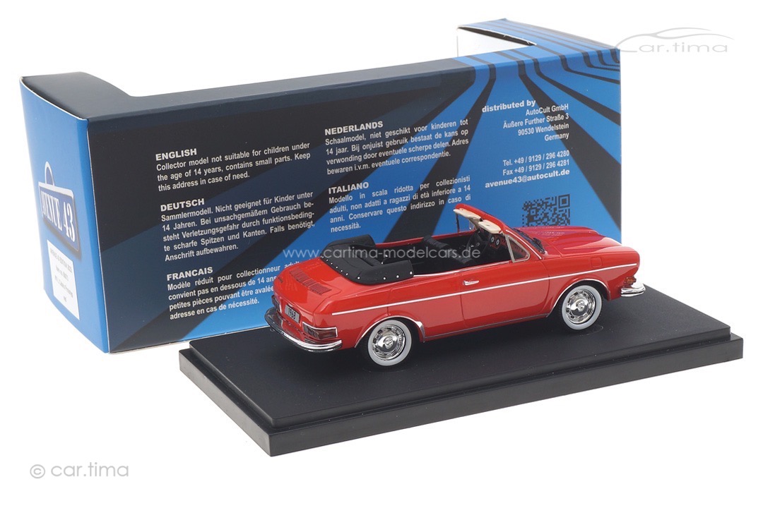 VW 411 L Karmann Cabrio Prototyp 1968 rot Avenue43 1:43 60073