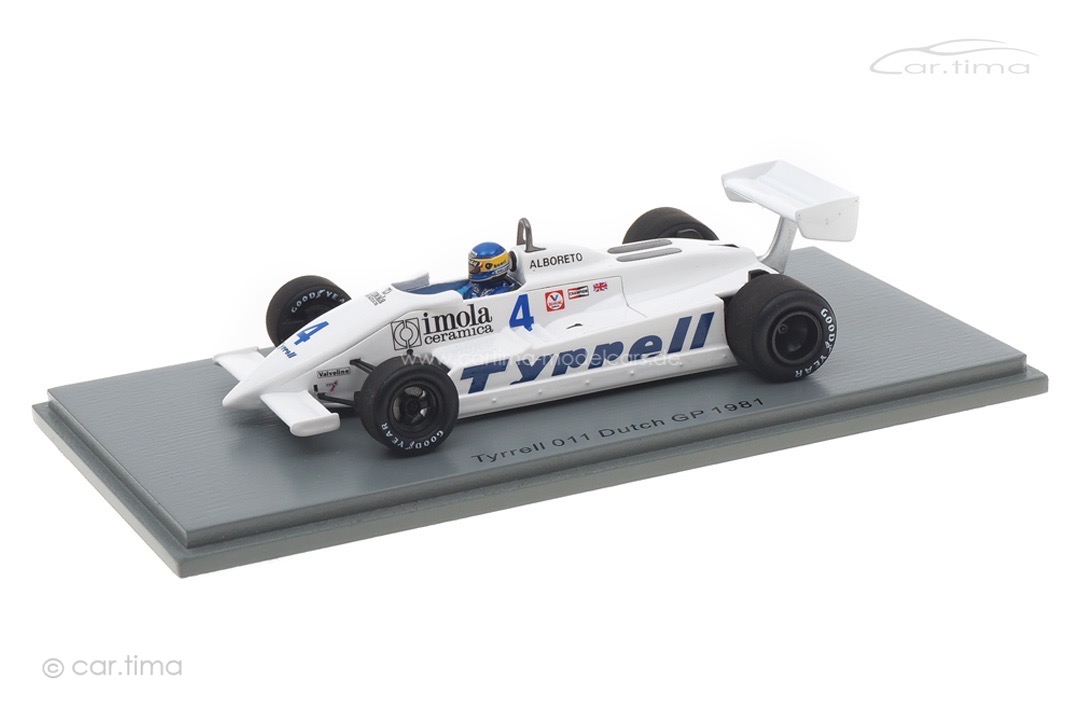 Tyrrell 011 GP Niederlande 1981 Michele Alboreto Spark 1:43 S7281