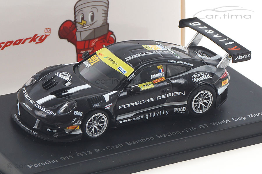 Porsche 911 GT3 R Macau 2018 Mathieu Jaminet Spark 1:64 Y159