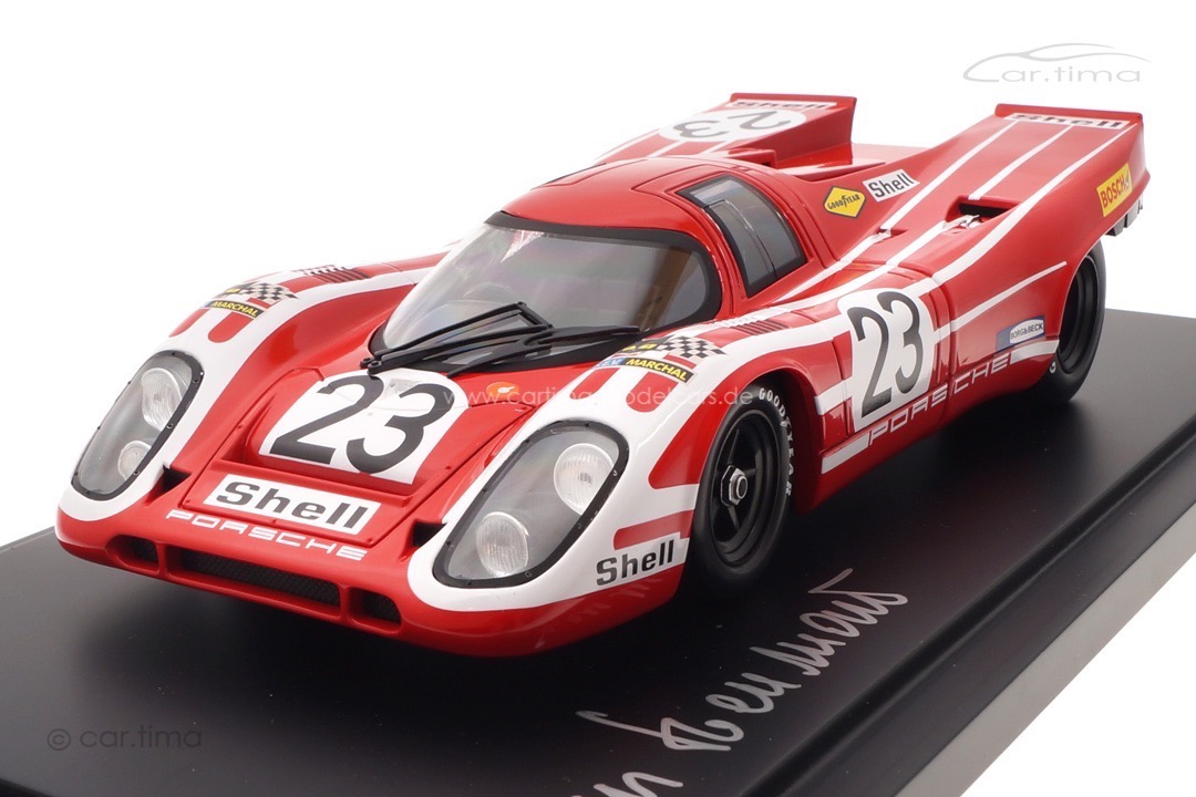 Porsche 917K Winner 24h Le Mans 1970 Originalsignatur Hans Herrmann Norev 1:18 187586-SIG