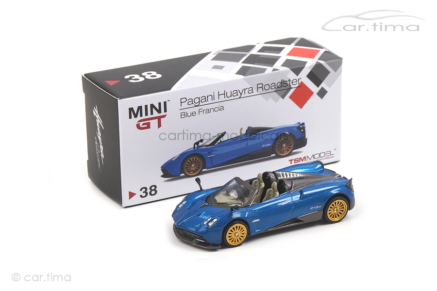 Pagani Huayra Roadster (RHD) Blue Francia MINI GT 1:64 MGT00038-R