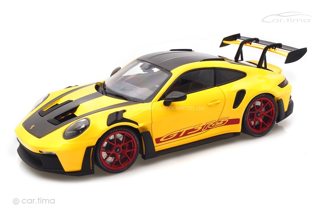 Porsche 911 (992) GT3 RS Weissach Package Racinggelb/Rad rot Minichamps 1:18 110062025