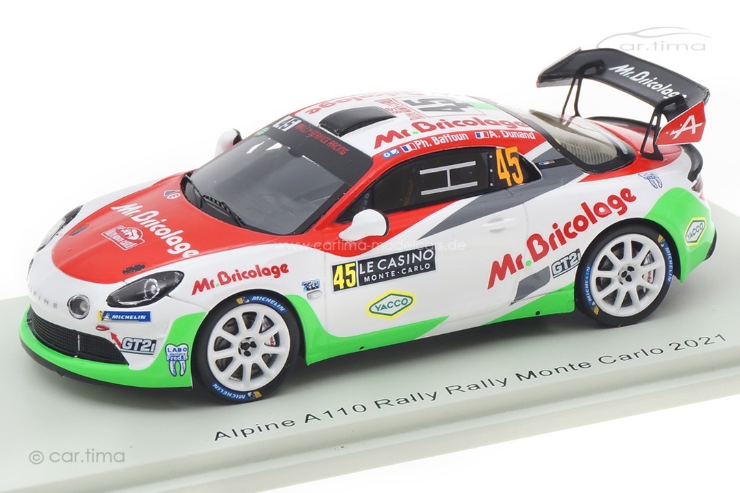 Alpine A110 Rally RGT Rallye Monte Carlo 2021 Baffoun/Dunand Spark 1:43 S6579