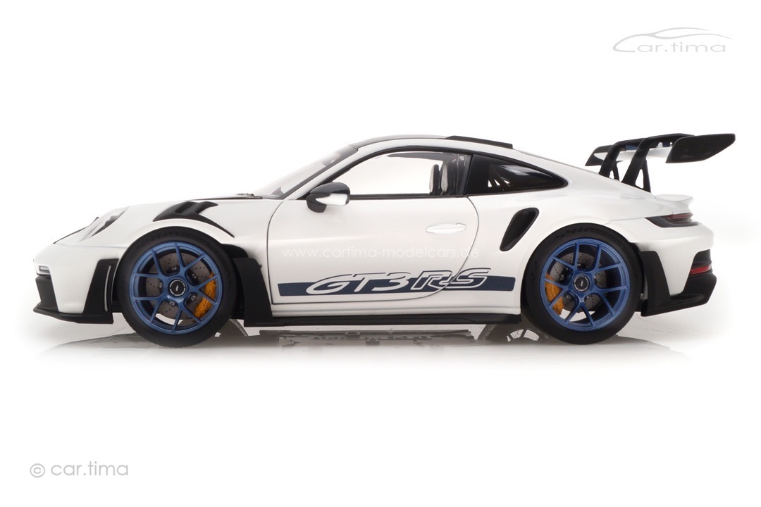 Porsche 911 (992) GT3 RS Weissach Package Weiß/Indigoblau Norev 1:18 187353