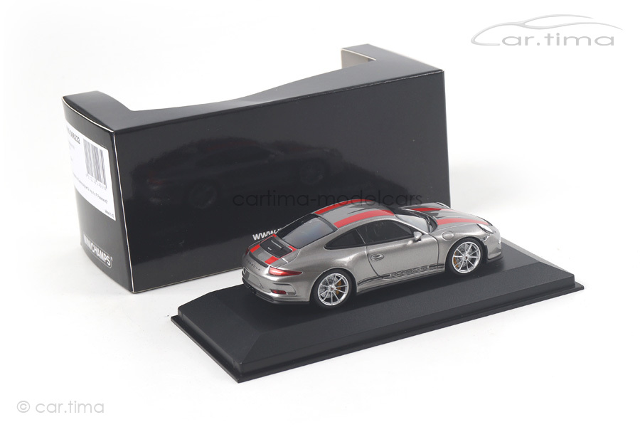 Porsche 911 (991) R silber/Dekorstreifen rot Minichamps 1:43 410066222