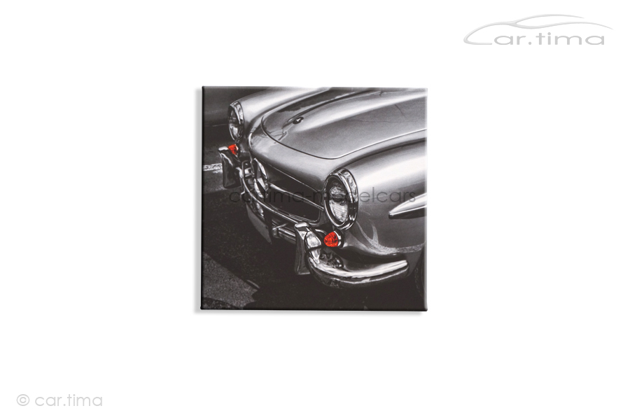 Kunstdruck auf Leinwand/Keilrahmen Mercedes-Benz 190 SL silber 45x45 cm