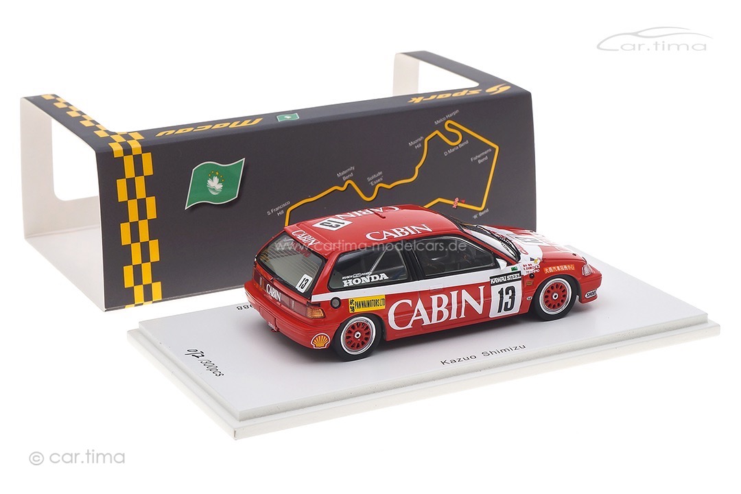 Honda Civic EF3 Class Winner Macau 1988 Kazou Shimizu Spark 1:43 SA124