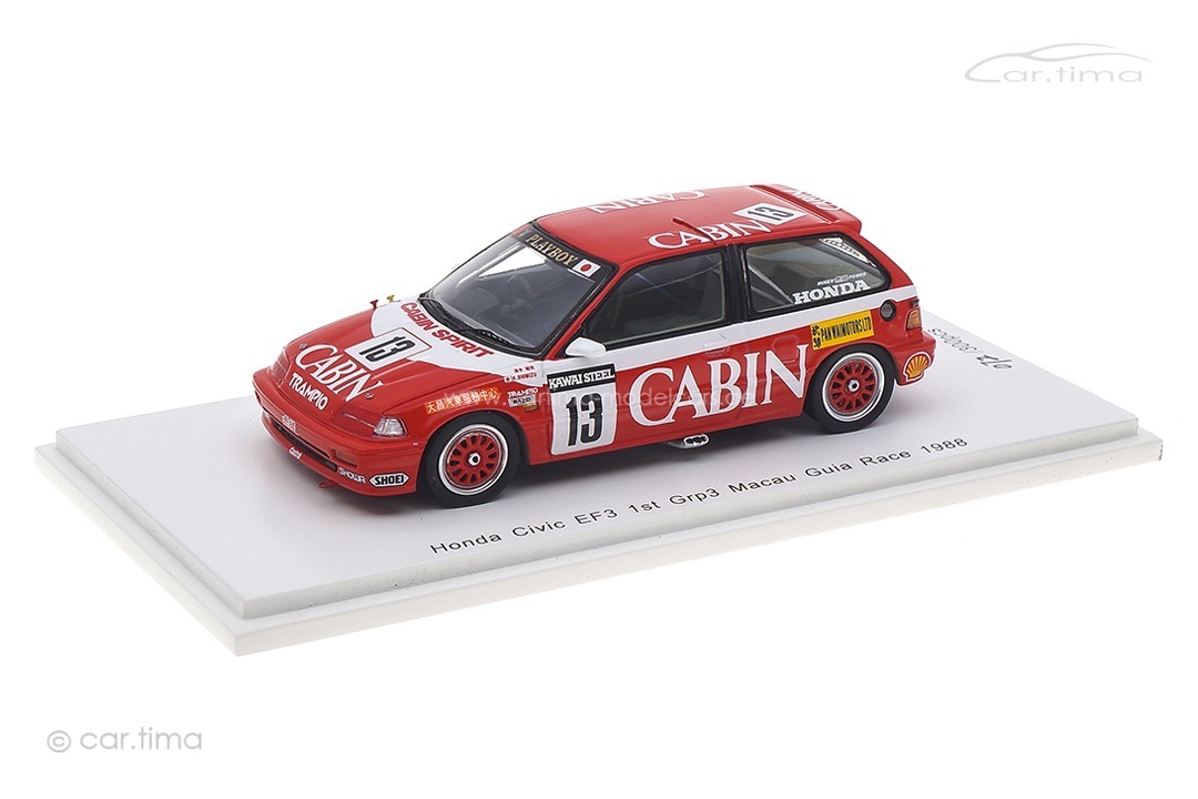 Honda Civic EF3 Class Winner Macau 1988 Kazou Shimizu Spark 1:43 SA124