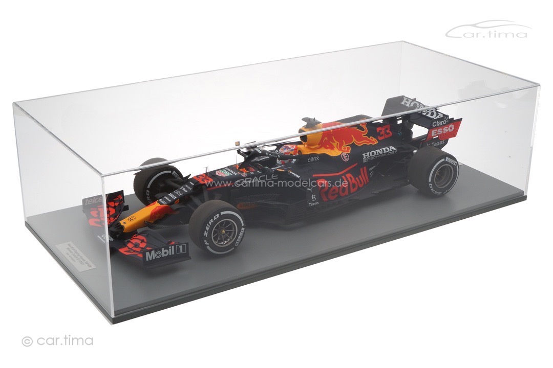 Red Bull Racing RB16B Winner GP Niederlande 2021 Max Verstappen inkl. Vitrine Spark 1:12 12S029