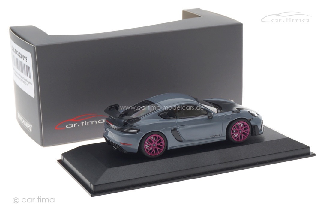 Porsche 718 Cayman GT4 RS Arktikgrau/Rad sternrubin Minichamps car.tima CUSTOMIZED 1:43