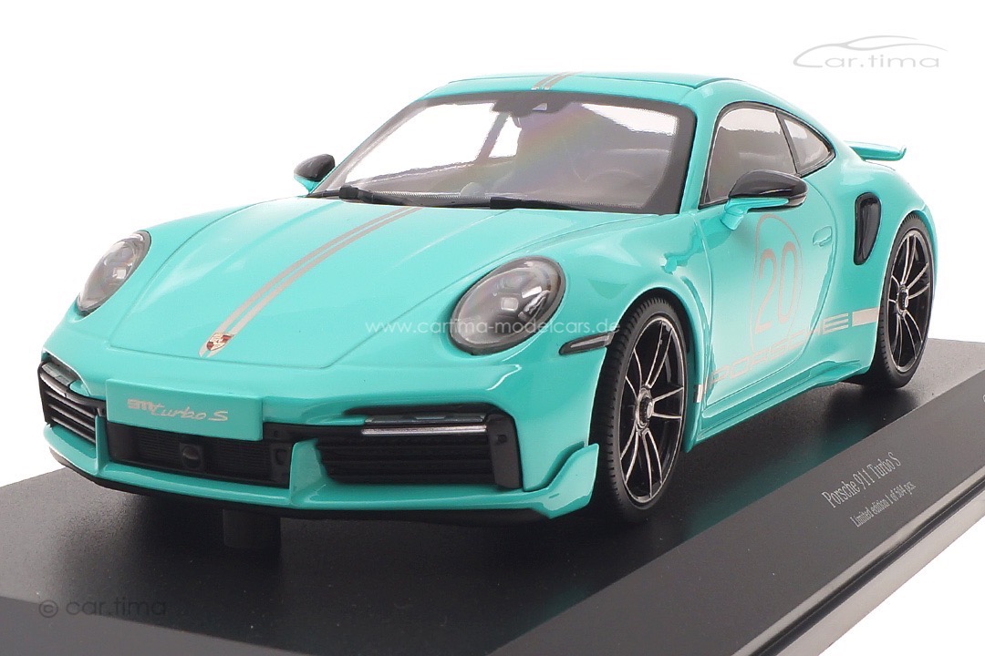 Porsche 911 (992) Turbo S Sport Design China Edition Mintgrün Minichamps 1:18 155069175