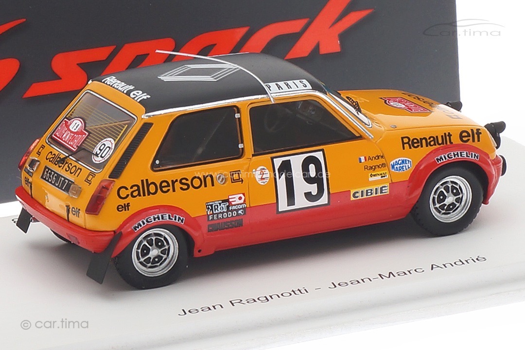 Renault 5 Alpine Gr2 Rallye Monte Carlo 1978 Ragnotti/Andrié Spark 1:43 S6030