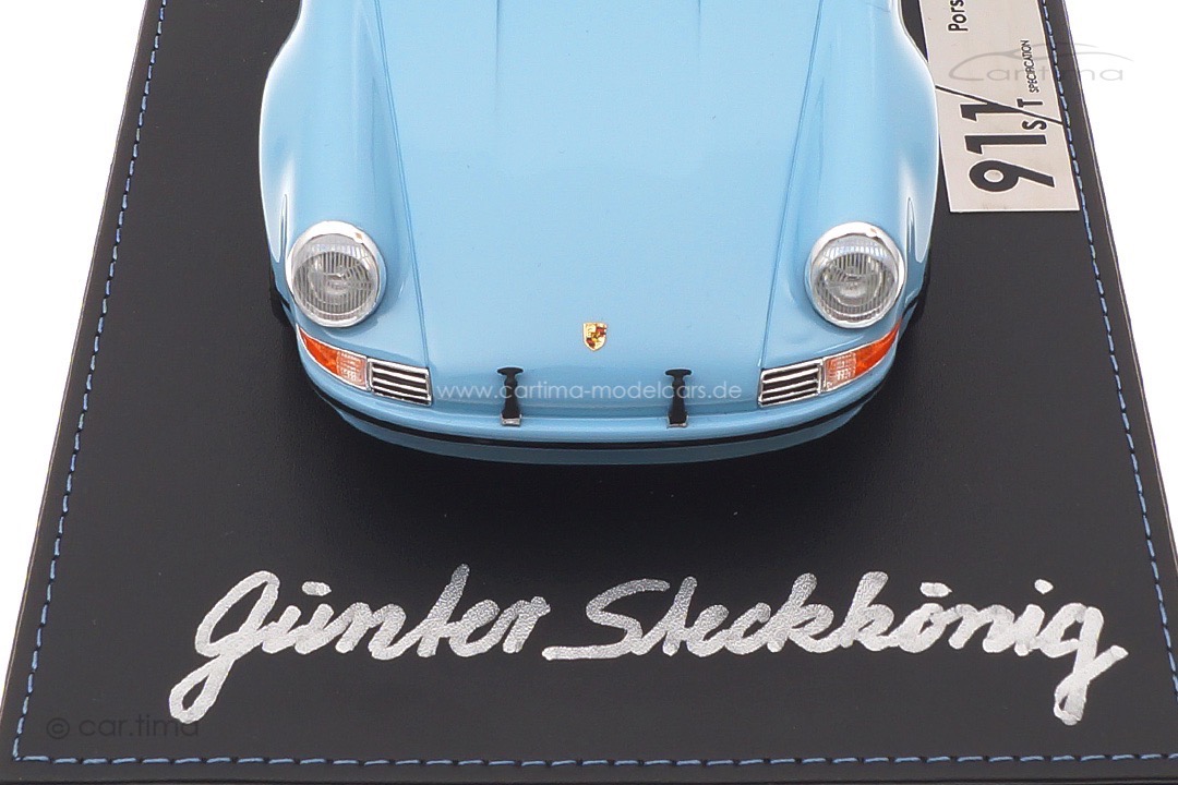 Porsche 911 S/T-Specification Gulfblau Originalsignatur Günter Steckkönig car.tima 1:18