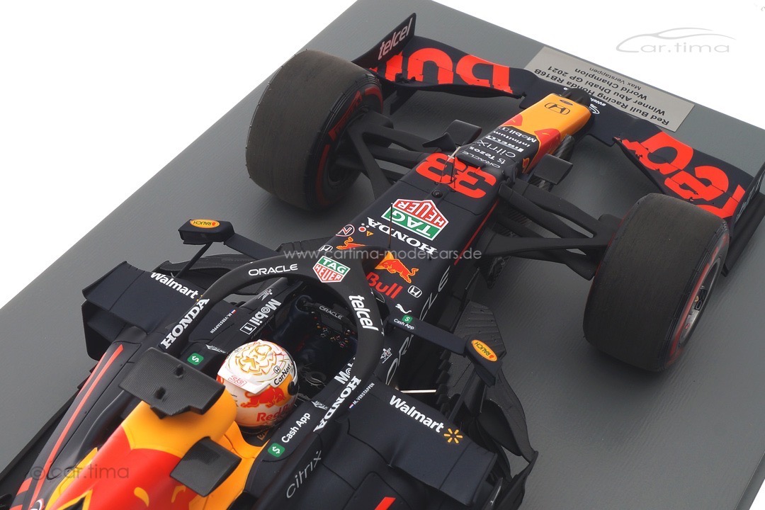 Red Bull Racing RB16B Winner GP Abu Dhabi 2021 Max Verstappen inkl. Vitrine Spark 1:12 12S032