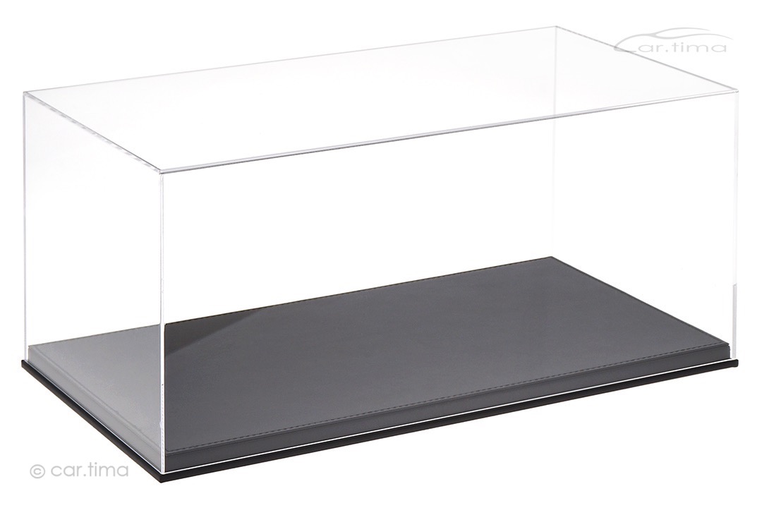 Vitrine/Showcase Leder Optik schwarz 45,4cm x 24,8cm x 20,8cm (L/B/H) car.tima EXCLUSIVE 1:12