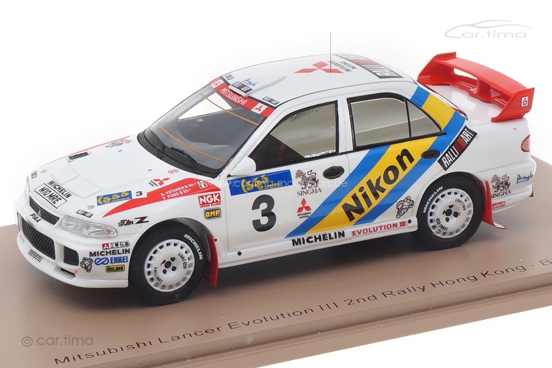 Mitsubishi Lancer EVOLUTION III Rallye Hong Kong 1995 Vatanen/Pons Spark 1:43 S6520