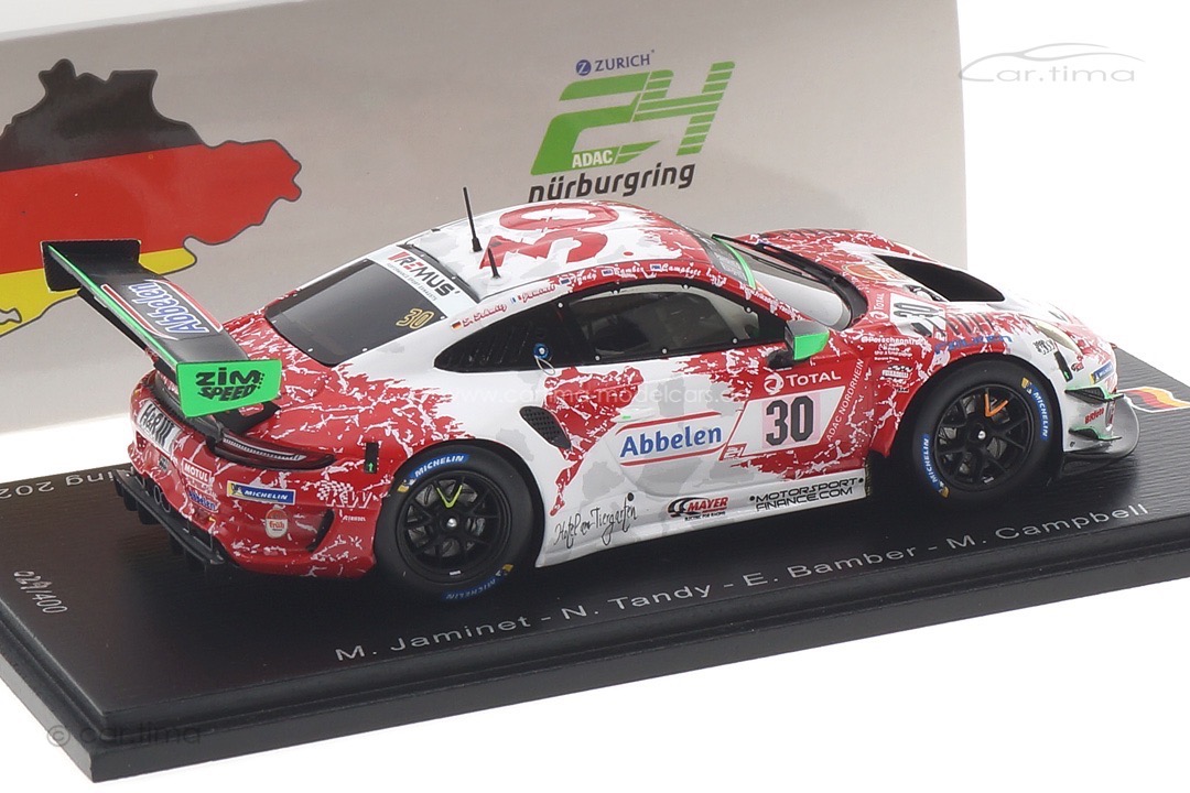 Porsche 911 GT3 R 24h Nürburgring 2021 Bamber/Campbell/Jaminet/Tandy Spark 1:43 SG789