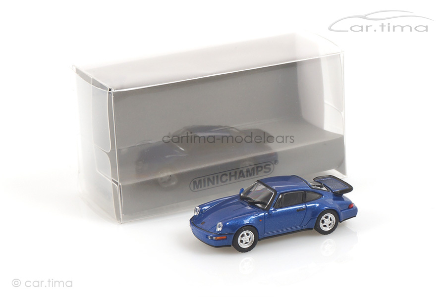 Porsche 911 (964) Turbo Cobaltblau met. Minichamps 1:87 870069101